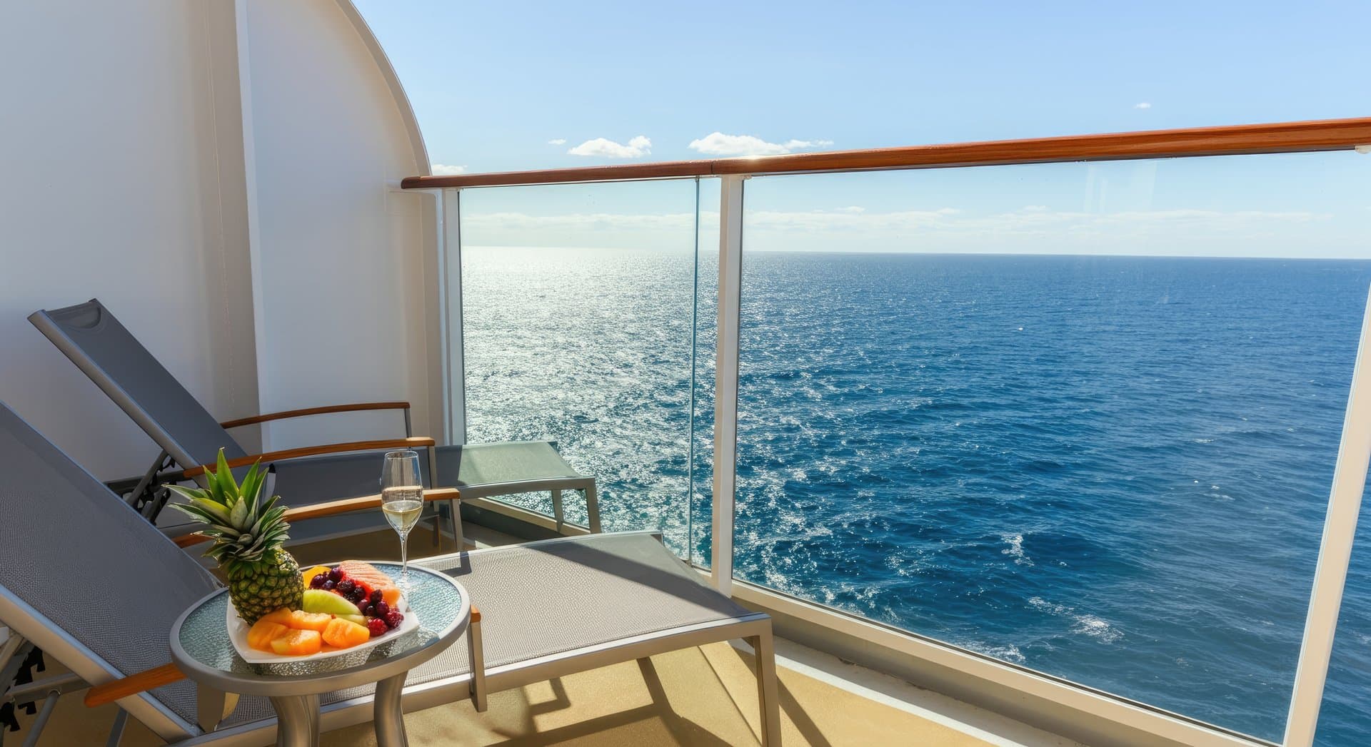 Cozy cabin interior with ocean view through window showcasing tranquility and serenity in nautical environment