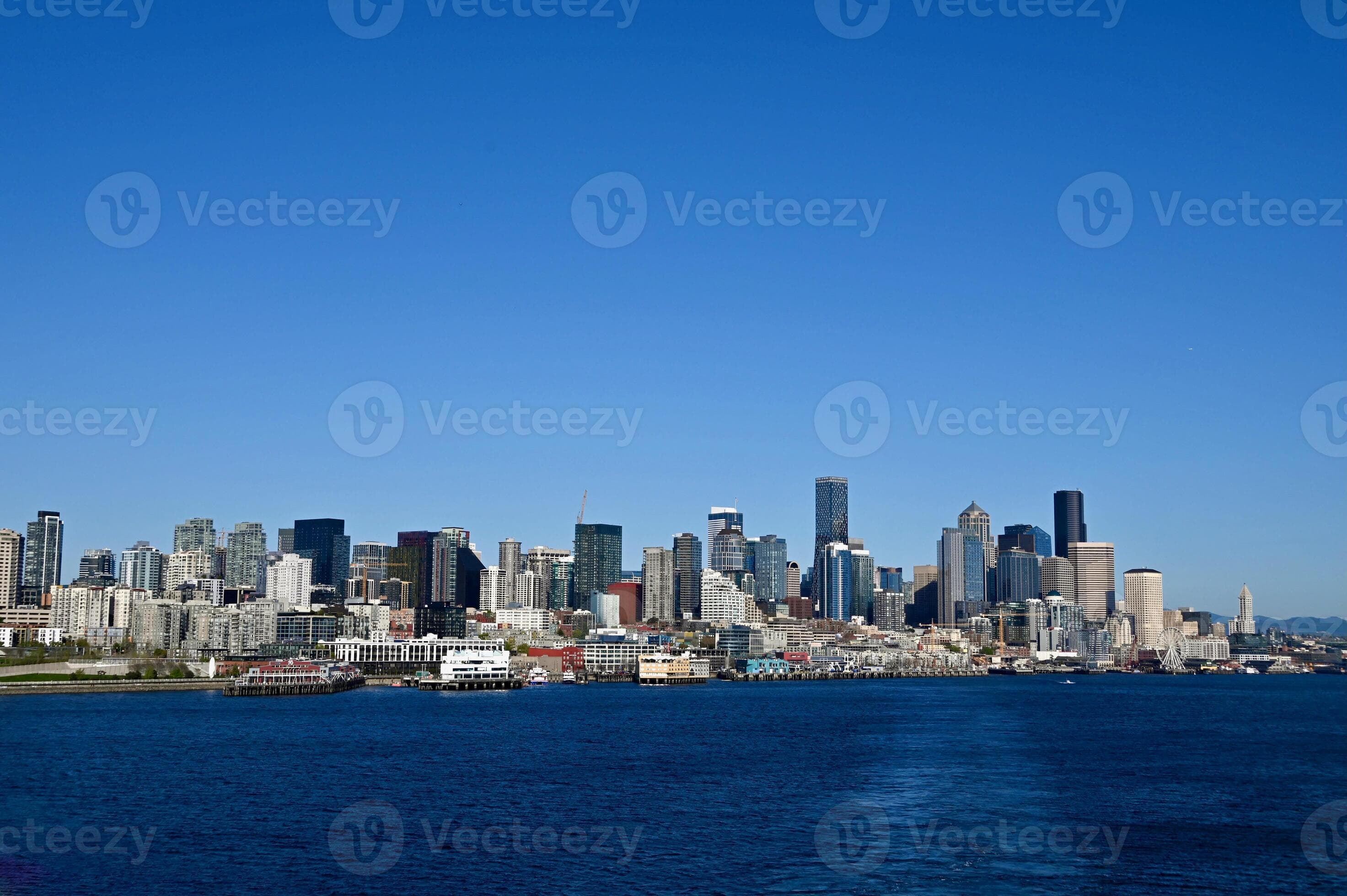downtown Seattle skyline seen from the water