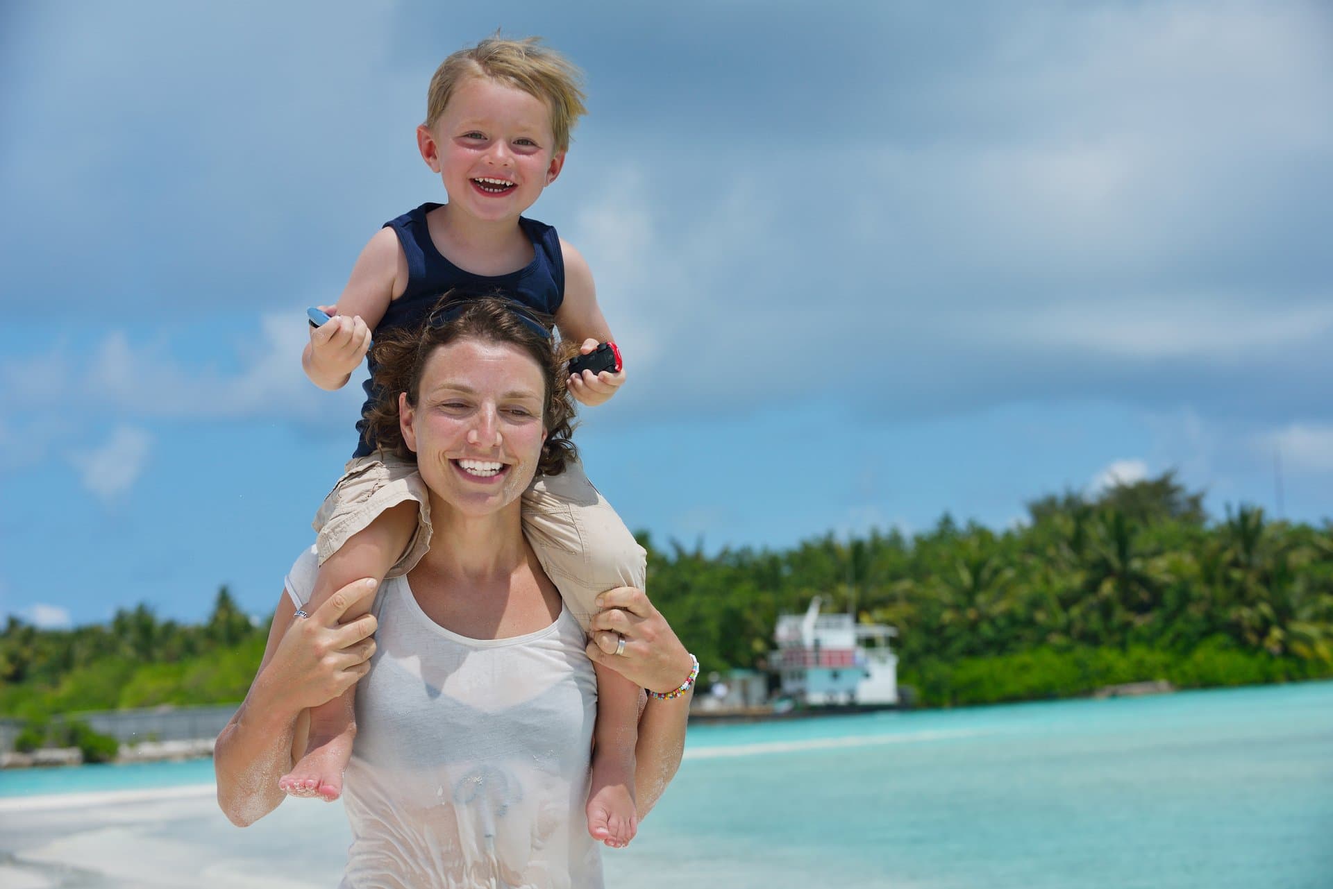 happy family on vacation