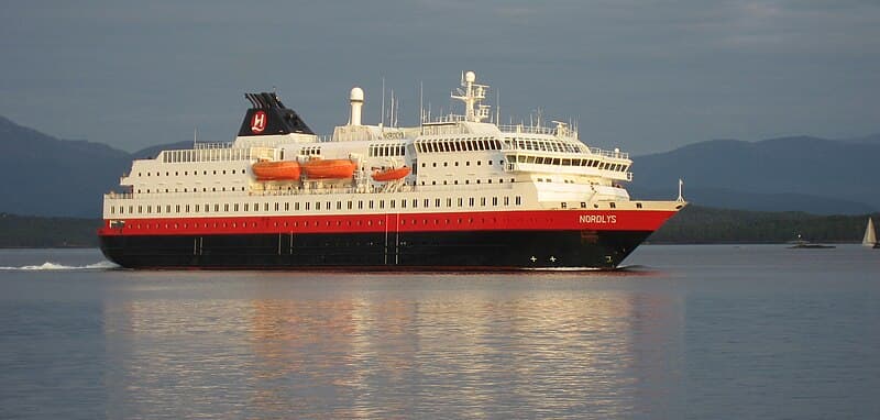 MS Nordlys sailing from Bergen, Norway