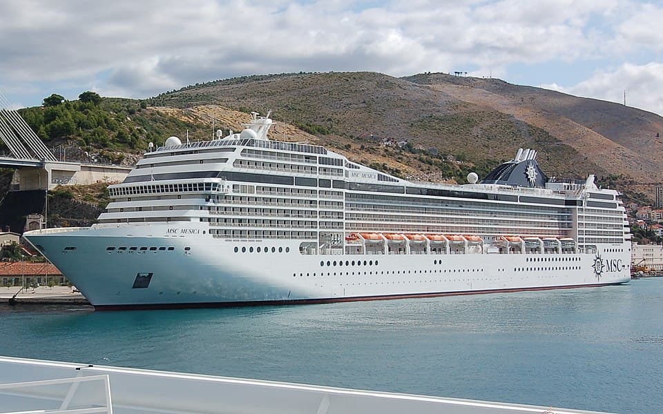 MSC Musica sailing from Cagliari, Sardinia, Italy