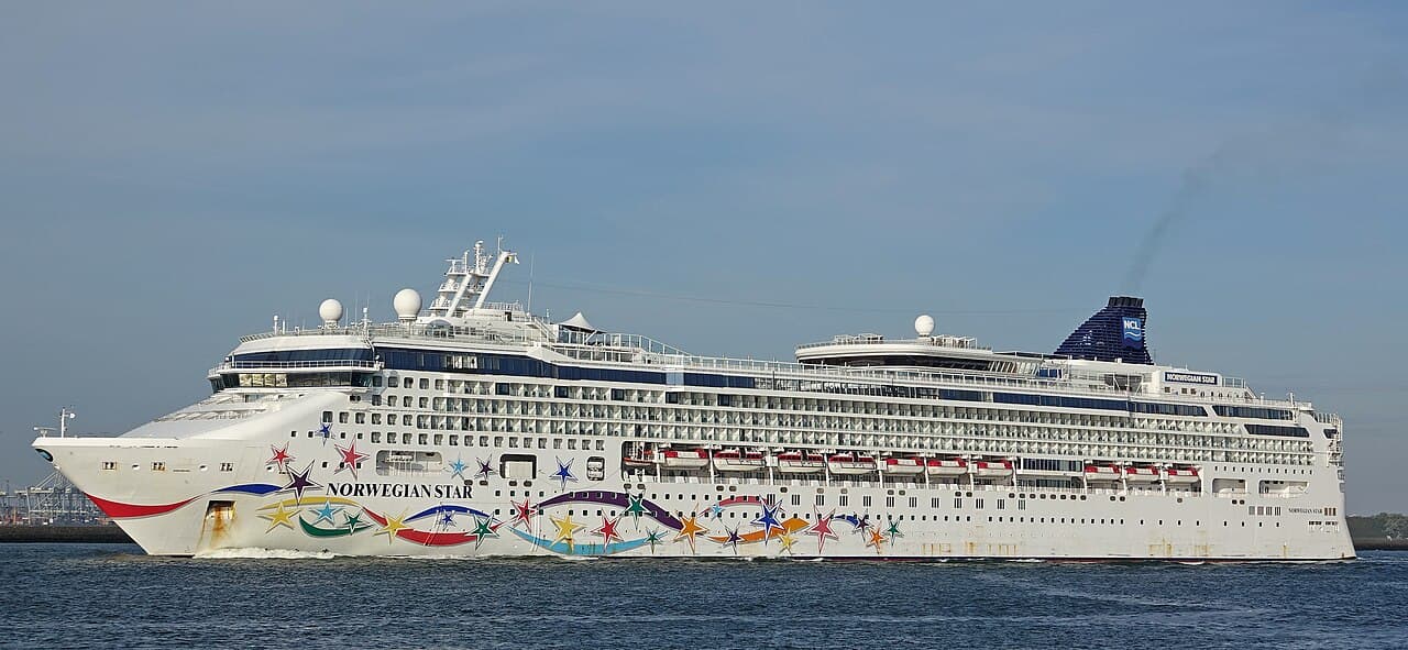Norwegian Star sailing from Reykjavik, Iceland