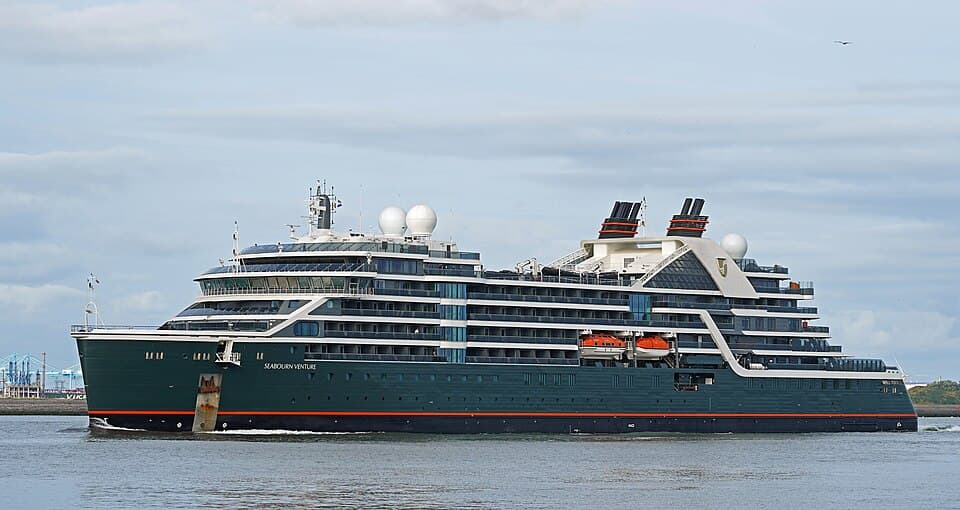 Seabourn Venture sailing from Belfast, Northern Ireland