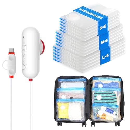 VMstr 15-Pack Vacuum Storage Bags USB Pump