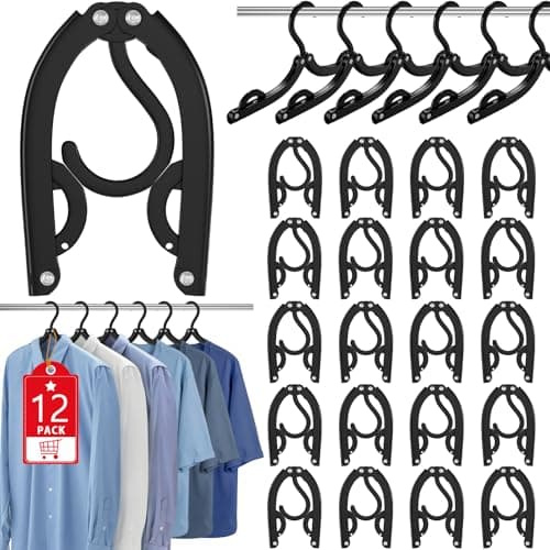 12-Pack Foldable Travel Hangers