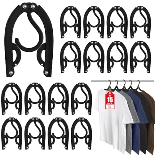 15-Pack Travel Hangers with Rack