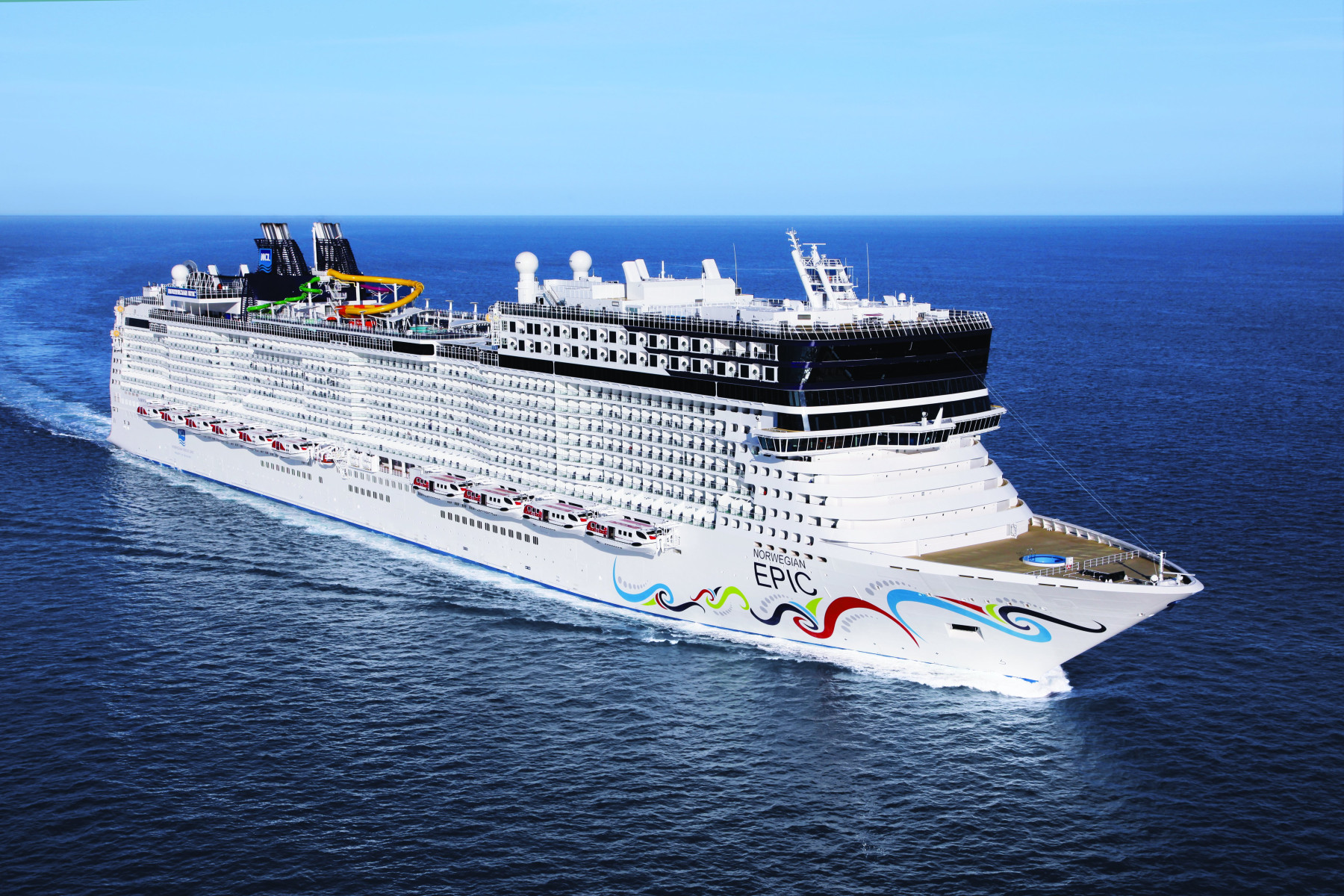 Norwegian Epic, Aerial view